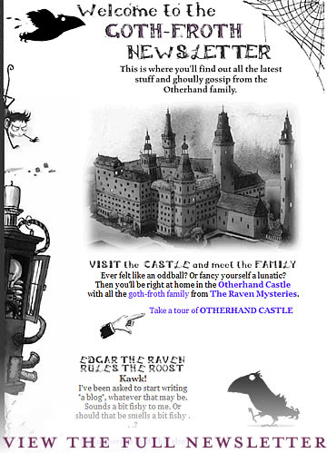 Goth-Froth: Email newsletter for The Raven Mysteries series