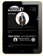 Moriarty responsive website on a tablel