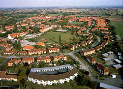 Aerial view of New Earswick, 1989