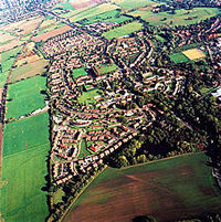 aerial view of New Earswick