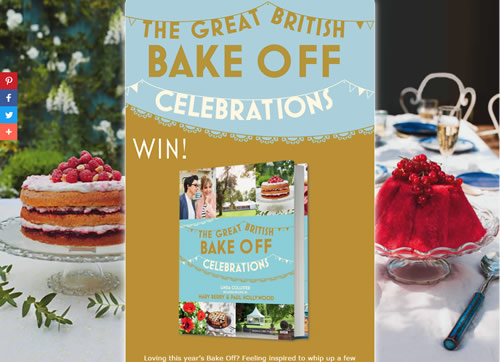Landing page for the Great British Bake Off