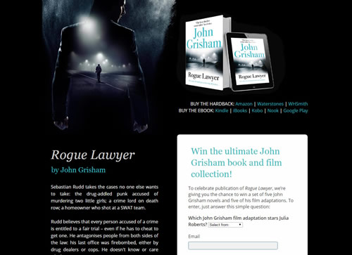 Landing page for John Grisham 