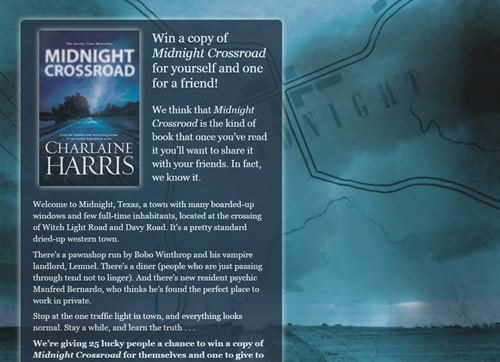 Landing page for Charlaine Harris
