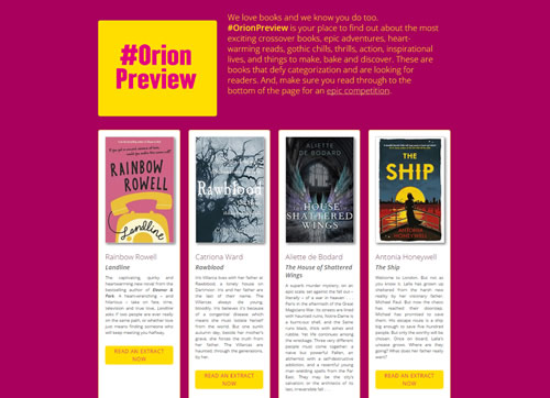 Landing page for #OrionPreview