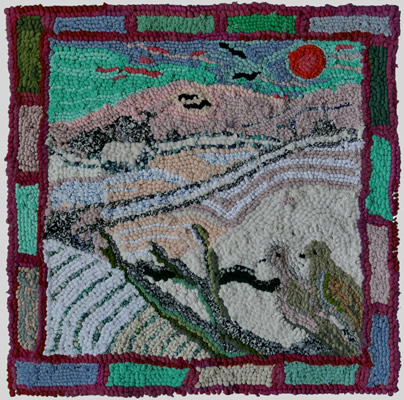 View from a Dead Tree in Snow a Louisa Creed Rag Rug