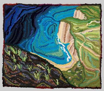 A Corner of Greece from the Air a Louisa Creed Rag Rug