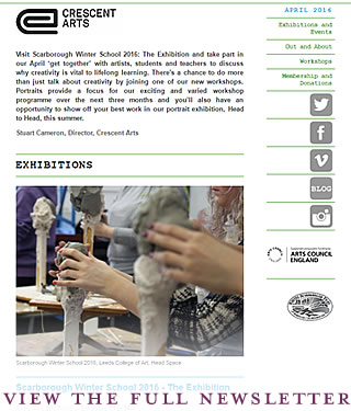 Cresecent Arts email newsletter