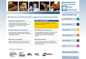 British Association of Performing Arts Medicine website